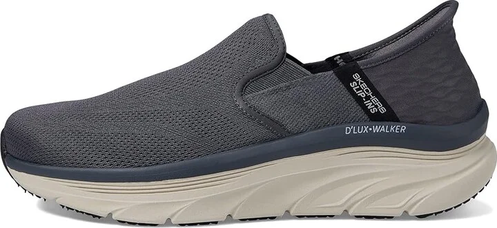 SKECHERS D'Lux Walker Orford Hands Free Slip-Ins Men's Shoes Charcoal : 7 D - Medium, Textile - Image 6