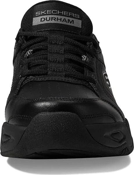 SKECHERS Durham Hands Free Slip-In Men's Shoes Black/Black : 6.5 4E - Extra Wide, Leather - Image 5