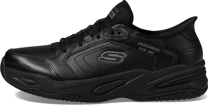 SKECHERS Durham Hands Free Slip-In Men's Shoes Black/Black : 6.5 4E - Extra Wide, Leather - Image 6