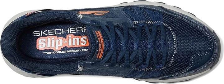 SKECHERS Dynamite AT Escapar Hands Free Slip-in Men's Shoes Navy/Orange : 7 D - Medium, Leather - Image 2