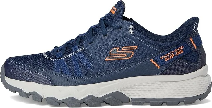 SKECHERS Dynamite AT Escapar Hands Free Slip-in Men's Shoes Navy/Orange : 7 D - Medium, Leather - Image 6