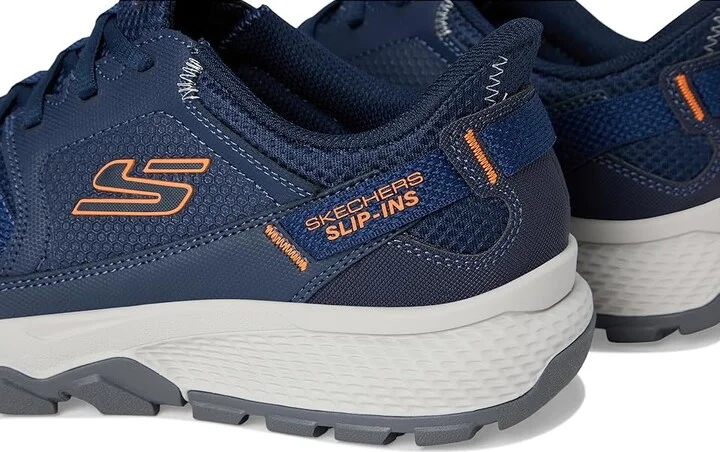 SKECHERS Dynamite AT Escapar Hands Free Slip-in Men's Shoes Navy/Orange : 7 D - Medium, Leather - Image 7