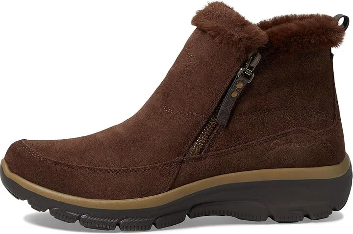 SKECHERS Easy Going - Cool Zip Women's Shoes Chocolate : 5.5 B - Medium, Suede - Image 5