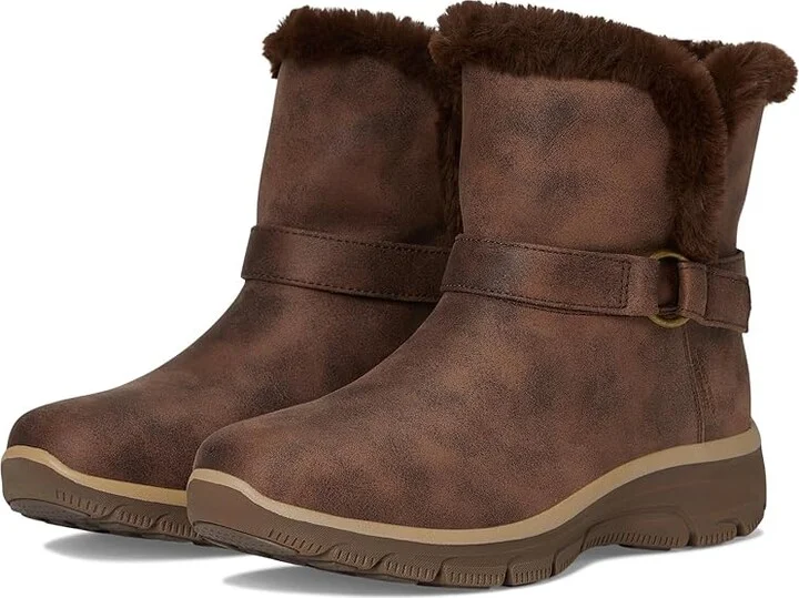 SKECHERS Easy Going - Dreamers Move - Hands Free Slip-Ins Women's Boots Chocolate : 5.5 B - Medium, Leather