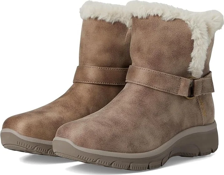 SKECHERS Easy Going - Dreamers Move - Hands Free Slip-Ins Women's Boots Dark Taupe : 6 B - Medium, Leather