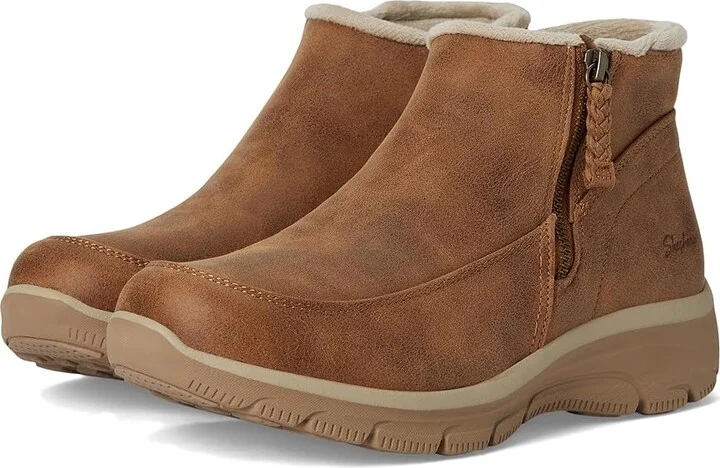 SKECHERS Easy Going - Into Fall Women's Boots Chestnut : 11 B - Medium, Faux Fur/Rubber/Textile