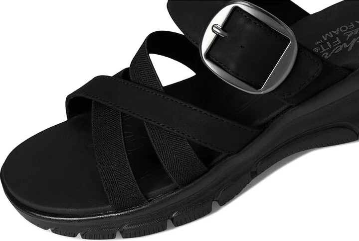 SKECHERS Easy Going - Perfect Company Women's Sandals Black/Black : 5.5 B - Medium - Image 7