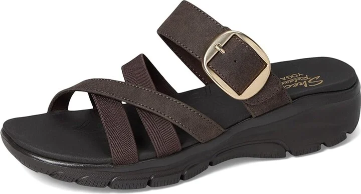 SKECHERS Easy Going - Perfect Company Women's Sandals Chocolate : 10 B - Medium - Image 5