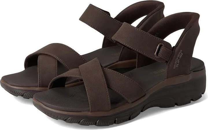 SKECHERS Easy Going - Somewhere Sunny Women's Sandals Chocolate : 7.5 B - Medium