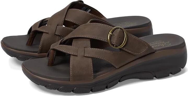 SKECHERS Easy Going - Sundown Women's Shoes Chocolate : 5.5 B - Medium, Synthetic