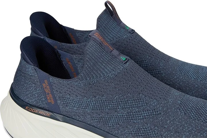 SKECHERS Edgeride Commissioner Hands Free Slip-in Men's Shoes Navy/Orange : 10.5 D - Medium - Image 7