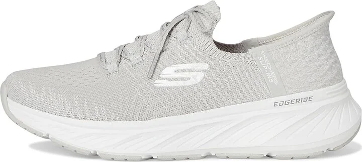 SKECHERS Edgeride Hands Free Slip-INS Women's Shoes Grey Silver : 10 B - Medium, Synthetic - Image 6