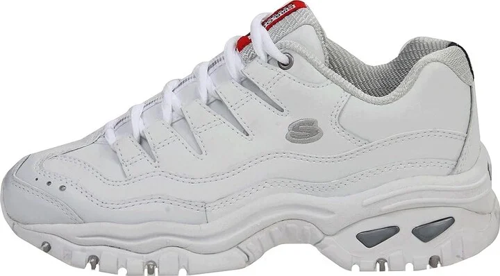 SKECHERS Energy Women's Lace up casual Shoes White Mesh/Leather : 6 B - Medium - Image 6