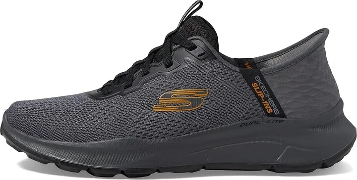 SKECHERS Equalizer 5.0 Hands Free Slip-Ins Men's Shoes Charcoal/Orange : 7 D - Medium, Synthetic/Textile - Image 6