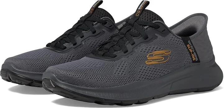 SKECHERS Equalizer 5.0 Hands Free Slip-Ins Men's Shoes Charcoal/Orange : 7 D - Medium, Synthetic/Textile