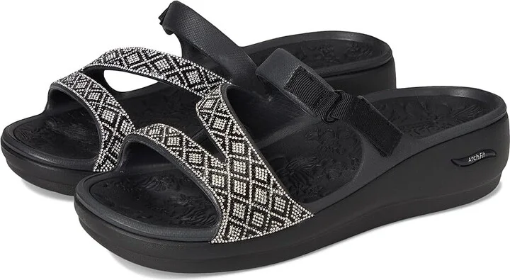 SKECHERS Foamies Arch Fit Ascend - Show Stopper Women's Sandals Black : 7 Medium, Rubber/Synthetic