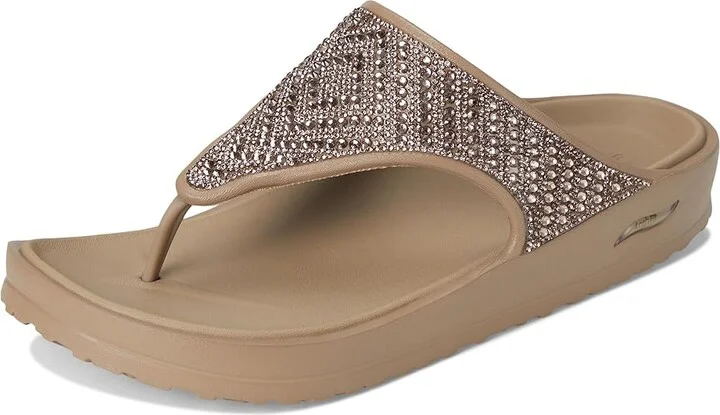 SKECHERS Foamies Arch Fit Cali Breeze - Shine On Women's Sandals Taupe : 5 Medium, Synthetic - Image 5