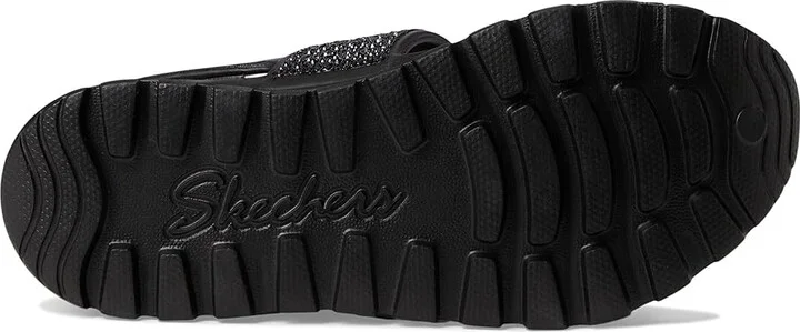SKECHERS Foamies Arch Fit Footsteps Double Band with Rhinestones Women's Sandals Black/Black : 11 Medium, Rubber - Image 3