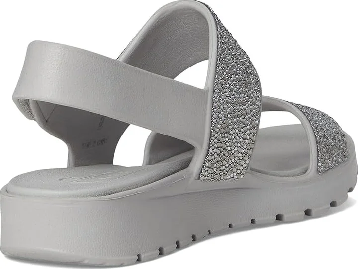 SKECHERS Foamies Arch Fit Footsteps Double Band with Rhinestones Women's Sandals Gray : 8 Medium, Rubber - Image 4