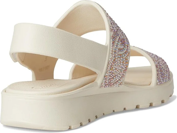 SKECHERS Foamies Arch Fit Footsteps Double Band with Rhinestones Women's Sandals White : 9 Medium, Rubber - Image 4