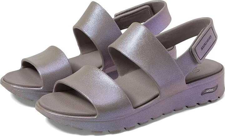 SKECHERS Foamies Arch Fit Footsteps Iridescent Women's Shoes Dark Taupe : 5 B - Medium, Rubber