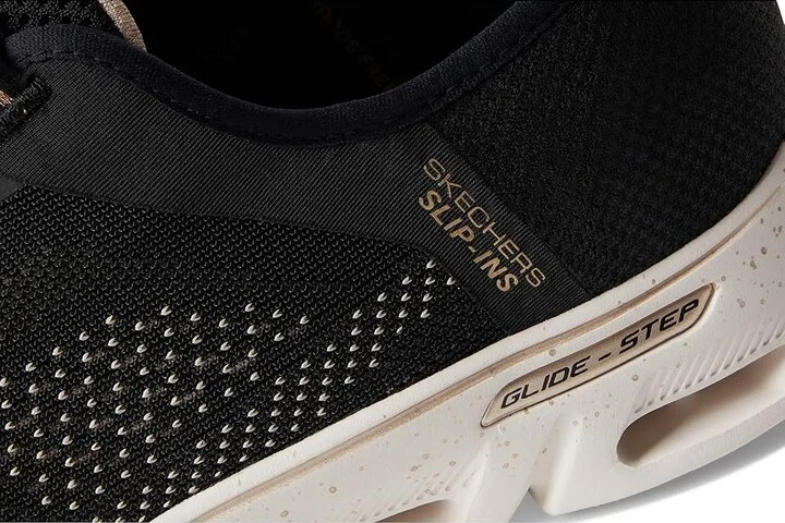 SKECHERS Glide-Step Gratify Pace Hands Free Slip-Ins Women's Shoes Black Gold : 8.5 B - Medium, Synthetic - Image 7