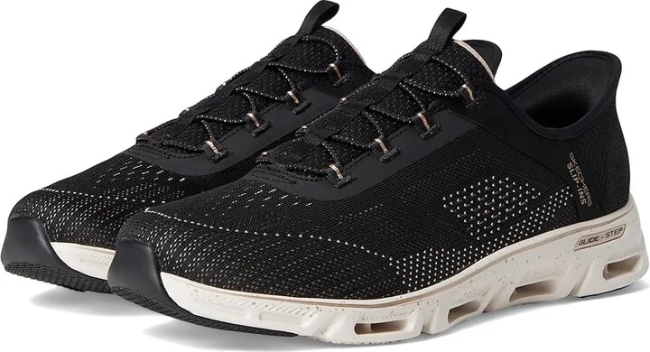 SKECHERS Glide-Step Gratify Pace Hands Free Slip-Ins Women's Shoes Black Gold : 8.5 B - Medium, Synthetic