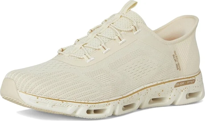 SKECHERS Glide-Step Gratify Pace Hands Free Slip-Ins Women's Shoes Natural Gold : 7 B - Medium, Synthetic - Image 5