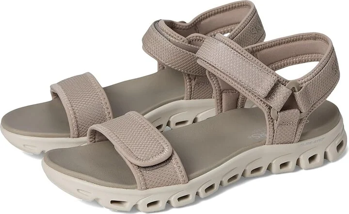 SKECHERS Glide-Step - New Flow Women's Sandals Taupe : 11 B - Medium, Synthetic