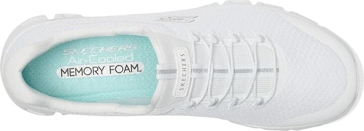 SKECHERS Glide Step Resilience Women's Shoes White Silver : 5 B - Medium, Lace/Mesh/Rubber - Image 2