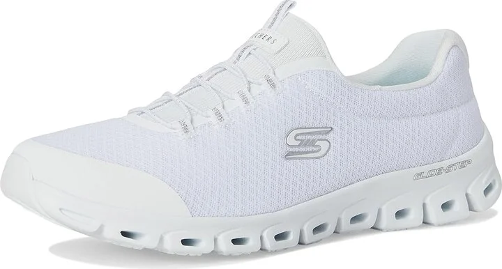 SKECHERS Glide Step Resilience Women's Shoes White Silver : 5 B - Medium, Lace/Mesh/Rubber - Image 5