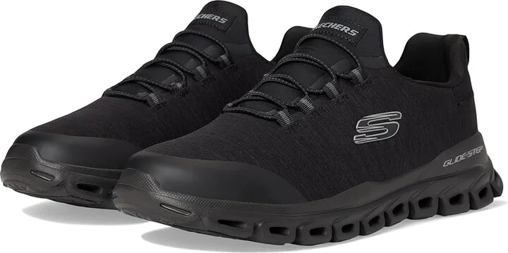 SKECHERS Glide-Step Ryla Men's Shoes Black/Black : 7 EE - Wide, Synthetic