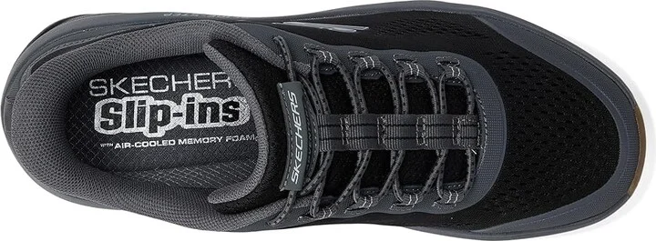 SKECHERS Glide-Step Sole Hands Free Slip-in Men's Shoes Black/Charcoal : 8.5 EE - Wide, Rubber - Image 2