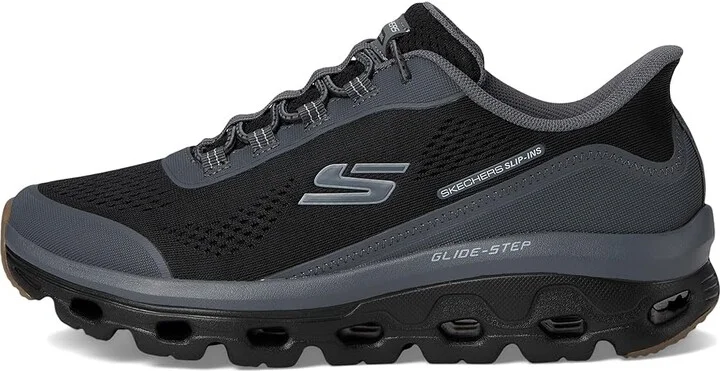 SKECHERS Glide-Step Sole Hands Free Slip-in Men's Shoes Black/Charcoal : 8.5 EE - Wide, Rubber - Image 6