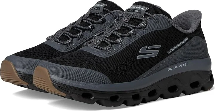 SKECHERS Glide-Step Sole Hands Free Slip-in Men's Shoes Black/Charcoal : 8.5 EE - Wide, Rubber