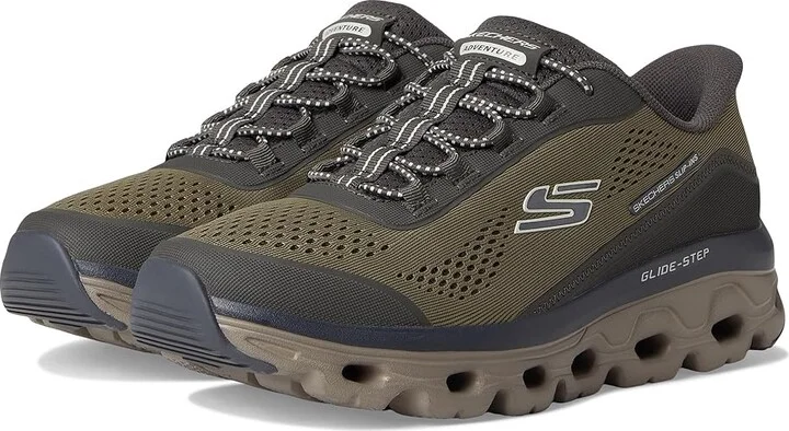 SKECHERS Glide-Step Sole Hands Free Slip-in Men's Shoes Olive : 6.5 D - Medium, Rubber