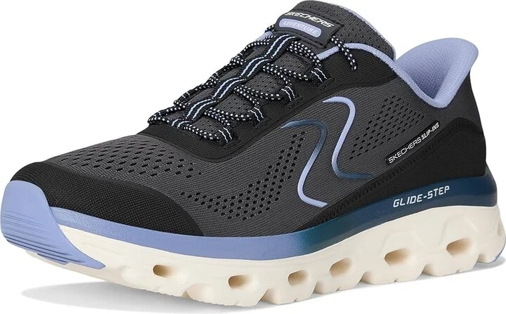 SKECHERS Glide Step Sole Hands Free Slip-Ins Women's Shoes Black/Blue : 5 B - Medium, Mesh - Image 5