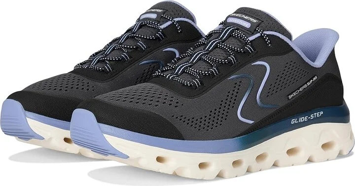 SKECHERS Glide Step Sole Hands Free Slip-Ins Women's Shoes Black/Blue : 5 B - Medium, Mesh