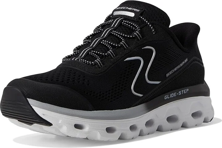 SKECHERS Glide Step Sole Hands Free Slip-Ins Women's Shoes Black/White : 5.5 C - Wide, Mesh - Image 5