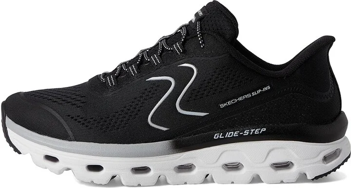 SKECHERS Glide Step Sole Hands Free Slip-Ins Women's Shoes Black/White : 5.5 C - Wide, Mesh - Image 6