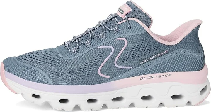 SKECHERS Glide Step Sole Hands Free Slip-Ins Women's Shoes Slate/Taupe : 7 B - Medium, Mesh - Image 6