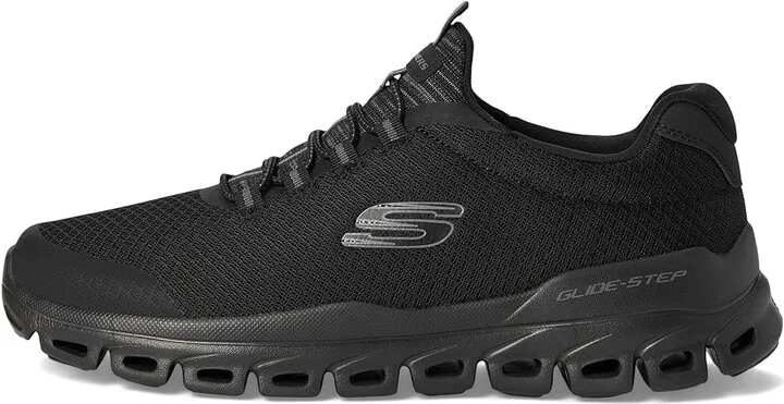 SKECHERS Glide-Step Sylo Men's Shoes Black/Black : 10.5 EE - Wide, Lace/Mesh - Image 6