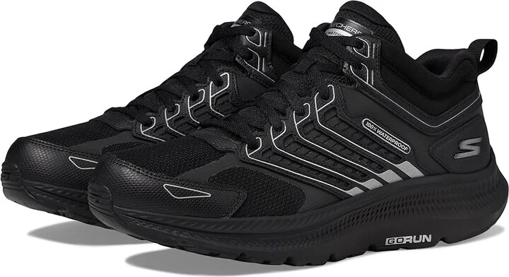 SKECHERS Go Run Consistent 2.0 - 100% Waterproof High Top Men's Shoes Black/Black : 7 D - Medium, Leather