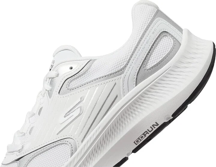 SKECHERS Go Run Consistent 2.0 Advantage Women's Shoes White/Silver : 6 B - Medium, Leather - Image 4