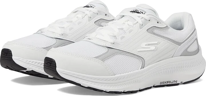 SKECHERS Go Run Consistent 2.0 Advantage Women's Shoes White/Silver : 6 B - Medium, Leather