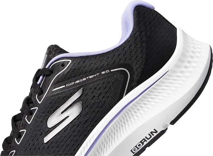 SKECHERS Go Run Consistent 2.0 Mile Women's Shoes Black/Lavender : 9.5 B - Medium, Rubber/Textile - Image 4