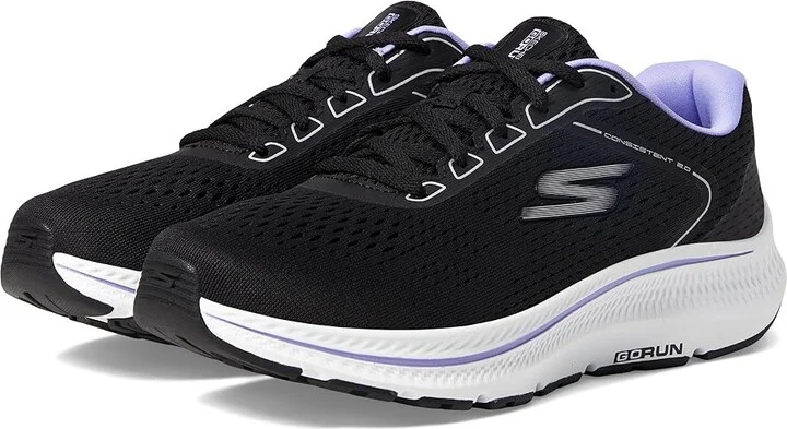SKECHERS Go Run Consistent 2.0 Mile Women's Shoes Black/Lavender : 9.5 B - Medium, Rubber/Textile