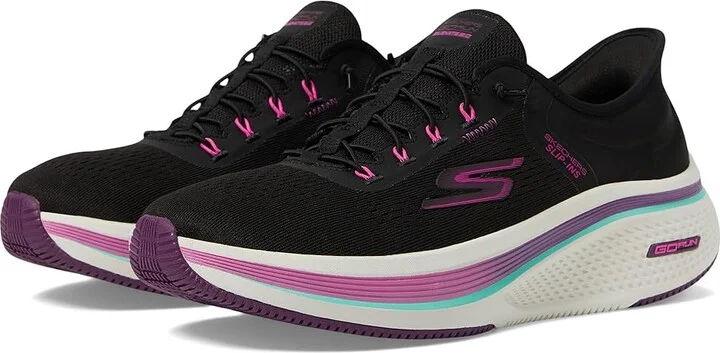 SKECHERS Go Run Elevate 2.0 Banyan Hands Free Slip-Ins Women's Shoes Black/Pink : 8 B - Medium, Synthetic