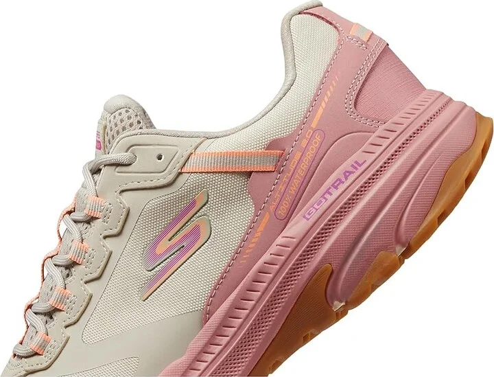 SKECHERS Go Run Trail Altitude 2.0 Pine Ridge Waterproof Women's Climbing Shoes Natural/Pink : 9.5 B - Medium, Leather - Image 4
