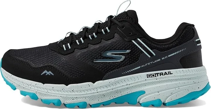 SKECHERS Go Run Trail Altitude 2.0 Women's Shoes Black/Aqua : 5 B - Medium, Leather - Image 5